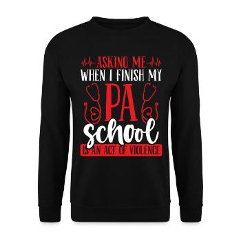 PA School Graduate Future Physician Assistant - Unisex Pullover - Schwarz - Vorne - Alina (178cm) & Michal (187cm)