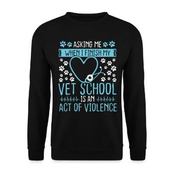 Future Veterinarian Vet School Veterinary Tech - Unisex Pullover - Schwarz - Vorne - Alina (178cm) & Michal (187cm)