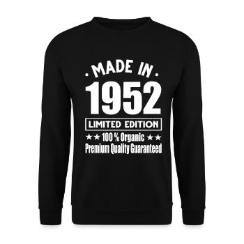 Made in 1952 Vintage Retro Limited Edition - Unisex Sweatshirt - black - Front - Alina (178cm) & Michal (187cm)