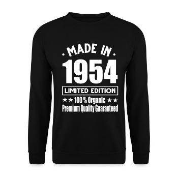 Fabriqué en 1954 Vintage Retro Limited Edition - Sweat-shirt Unisexe - noir - Devant - Alina (178cm) & Michal (187cm)