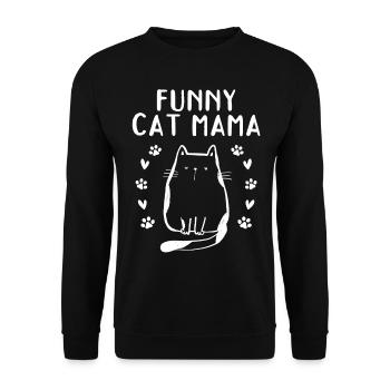 Katze Mama Niedliche Katze Liebhaber Katze Mama - - Unisex Pullover - Schwarz - Vorne - Alina (178cm) & Michal (187cm)