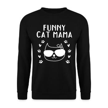 Chat Maman Mignon Chat Amant Chat Maman - Sweat-shirt Unisexe - noir - Devant - Alina (178cm) & Michal (187cm)