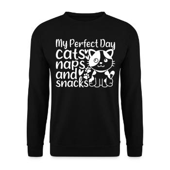 Mignon propriétaire de chat I Ma journée parfaite Ka - Sweat-shirt Unisexe - noir - Devant - Alina (178cm) & Michal (187cm)