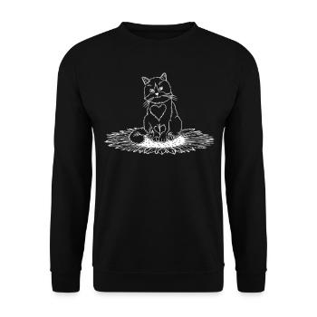 Cat Sunflower Cat Owner Cute Cat L - Unisex Sweatshirt - black - Front - Alina (178cm) & Michal (187cm)