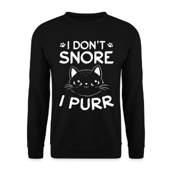 Katzenbesitzer Ich schnarche nicht Ich schnurre Ic - Unisex Pullover - Schwarz - Vorne - Alina (178cm) & Michal (187cm)