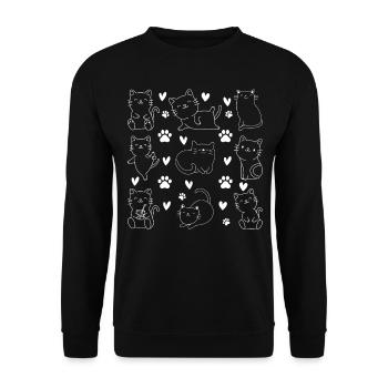 Cat lover Cute cat owner Many - Unisex Sweatshirt - black - Front - Alina (178cm) & Michal (187cm)