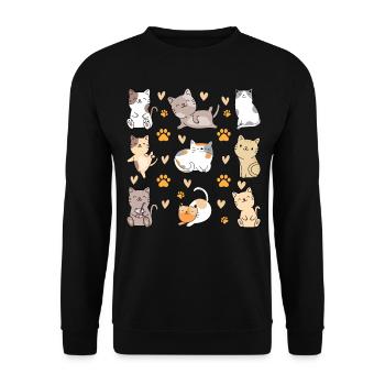 Cats Cute Cat Lovers Cat Owner Vie - Unisex Sweatshirt - black - Front - Alina (178cm) & Michal (187cm)