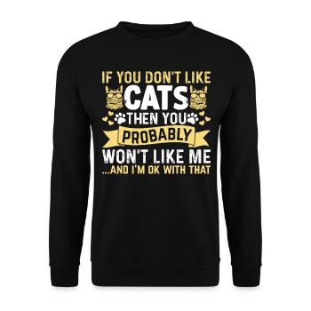 Katzenbesitzer Niedliche Katzenliebhaber Babykatze - Unisex Pullover - Schwarz - Vorne - Alina (178cm) & Michal (187cm)