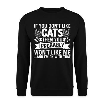Katzenbesitzer Katzenliebhaber Babykatzen I Niedli - Unisex Pullover - Schwarz - Vorne - Alina (178cm) & Michal (187cm)