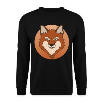 Fuchs mond waldtier tshirt mit tierkopf - Unisex Pullover - Schwarz - Vorne - Alina (178cm) & Michal (187cm)