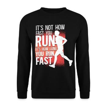Running Runner Half Marathon - Unisex Pullover - Schwarz - Vorne - Alina (178cm) & Michal (187cm)