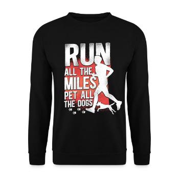 Running Runner Demi-Marathon Chien - Sweat-shirt Unisexe - noir - Devant - Alina (178cm) & Michal (187cm)
