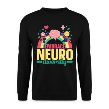 Embrace Nuerodiversity Think Differently ADHD - Unisex Sweatshirt - black - Front - Alina (178cm) & Michal (187cm)