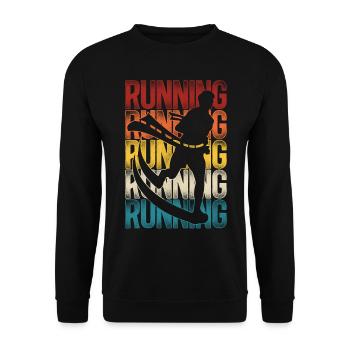 Running Runner Half Marathon - Unisex Sweatshirt - black - Front - Alina (178cm) & Michal (187cm)