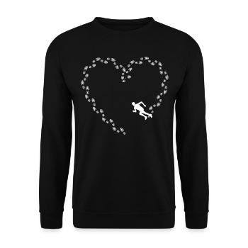 Running Runner Semi-Marathon Coeur - Sweat-shirt Unisexe - noir - Devant - Alina (178cm) & Michal (187cm)