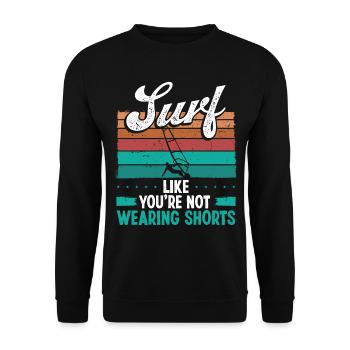 Windsurfer Vintage Windsurfing Board Windsurf - Unisex Pullover - Schwarz - Vorne - Alina (178cm) & Michal (187cm)
