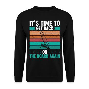 Windsurfing Session Board Windsurfer Windsurf - Unisex Pullover - Schwarz - Vorne - Alina (178cm) & Michal (187cm)