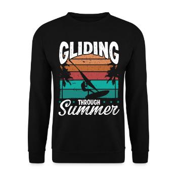 Windsurfing Board Gliding Summer Windsurfer - Unisex Sweatshirt - black - Front - Alina (178cm) & Michal (187cm)