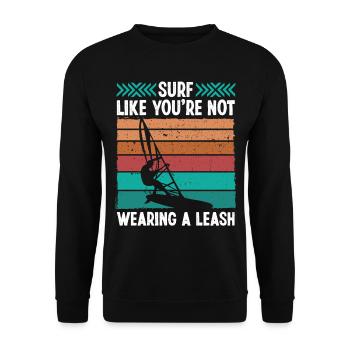 Windsurfing Vintage Wearing Leash Retro Windsurfer - Unisex Pullover - Schwarz - Vorne - Alina (178cm) & Michal (187cm)