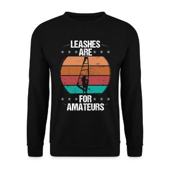 Windsurfer Leashes are for Amateurs Windsurfing - Unisex Pullover - Schwarz - Vorne - Alina (178cm) & Michal (187cm)