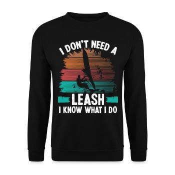 Windsurfing I dont need a Leash WindsurferWindsurf - Unisex Pullover - Schwarz - Vorne - Alina (178cm) & Michal (187cm)