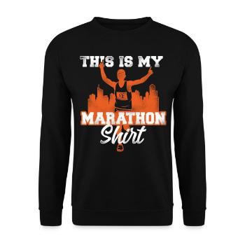 Running Runner Half Marathon - Unisex Pullover - Schwarz - Vorne - Alina (178cm) & Michal (187cm)