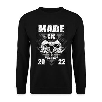 Made in 2022 Vintage Retro Limited Edition - Unisex Pullover - Schwarz - Vorne - Alina (178cm) & Michal (187cm)