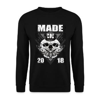 Fabriqué en 2018 Vintage Retro Limited Edition - Sweat-shirt Unisexe - noir - Devant - Alina (178cm) & Michal (187cm)