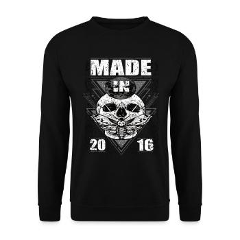 Made in 2016 Vintage Retro Limited Edition - Unisex Pullover - Schwarz - Vorne - Alina (178cm) & Michal (187cm)