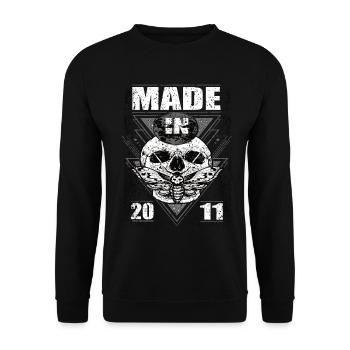 Made in 2011 Vintage Retro Limited Edition - Unisex Pullover - Schwarz - Vorne - Alina (178cm) & Michal (187cm)