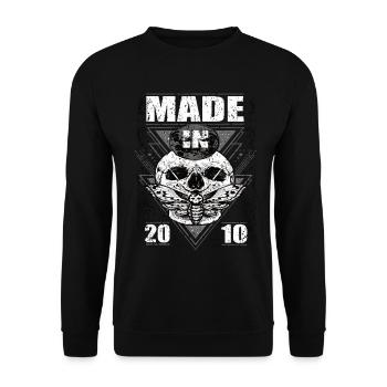 Made in 2010 Vintage Retro Limited Edition - Unisex Sweatshirt - black - Front - Alina (178cm) & Michal (187cm)
