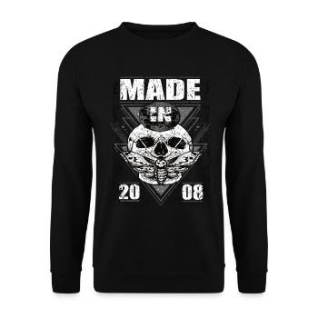 Made in 2008 Vintage Retro Limited Edition - Unisex Sweatshirt - black - Front - Alina (178cm) & Michal (187cm)