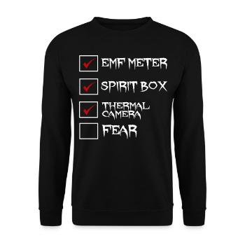 Geisterjäger Paranormaler Investigator - Unisex Pullover - Schwarz - Vorne - Alina (178cm) & Michal (187cm)