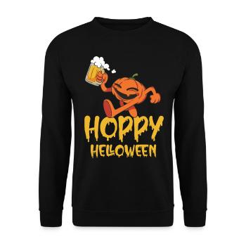 Pumpkin Beer Mug Funny Hoppy Halloween - Unisex Sweatshirt - black - Front - Alina (178cm) & Michal (187cm)