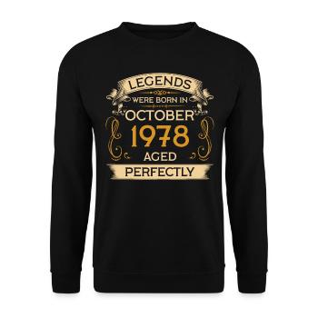 Birthday Legends est né en octobre 1978 - Sweat-shirt Unisexe - noir - Devant - Alina (178cm) & Michal (187cm)