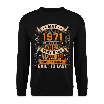 Légendes d’anniversaire 100% originales mai 1971 - Sweat-shirt Unisexe - noir - Devant - Alina (178cm) & Michal (187cm)