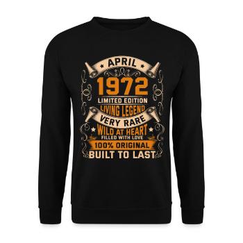 Birthday Legends 100% Original Avril 1972 - Sweat-shirt Unisexe - noir - Devant - Alina (178cm) & Michal (187cm)