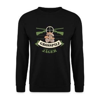 Pilze sammeln Schwammerl suchen für Pilzsammler - Unisex Pullover - Schwarz - Vorne - Alina (178cm) & Michal (187cm)