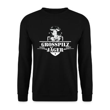 Pilze sammeln Schwammerl suchen für Pilzsammler - Unisex Pullover - Schwarz - Vorne - Alina (178cm) & Michal (187cm)