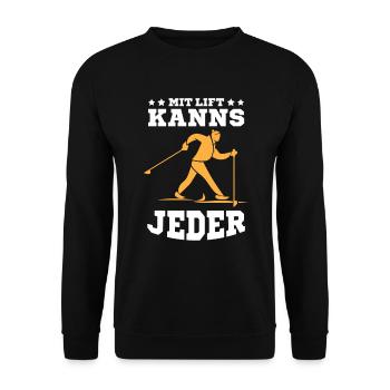 Langläufer Biathlon Skilangläufer - Unisex Pullover - Schwarz - Vorne - Alina (178cm) & Michal (187cm)