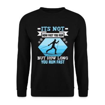 Cross-country biathlon cross-country skiers - Unisex Sweatshirt - black - Front - Alina (178cm) & Michal (187cm)