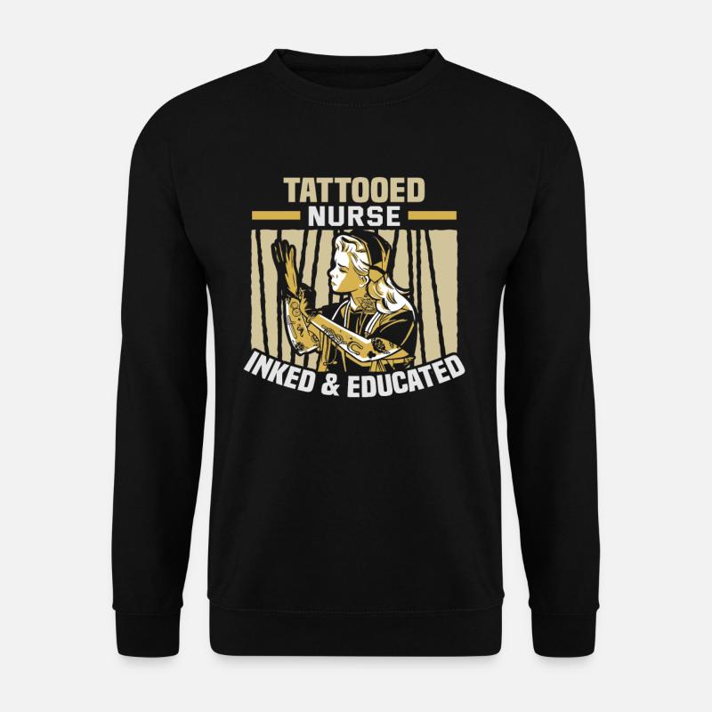 Infirmière tatouée encrée et éduquée - Sweat-shirt Unisexe - noir