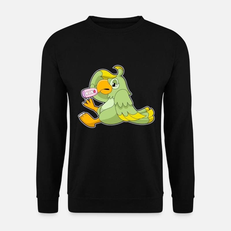 Parrot with clinical thermometer - Unisex Sweatshirt - black