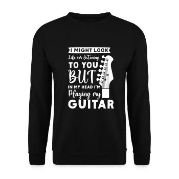 Guitare électrique Guitariste Guitare acoustique Musicien - Sweat-shirt Unisexe - noir - Devant - Alina (178cm) & Michal (187cm)