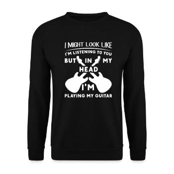 Guitare électrique Guitariste Guitare acoustique Musicien - Sweat-shirt Unisexe - noir - Devant - Alina (178cm) & Michal (187cm)