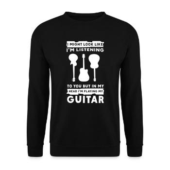 Guitare électrique Guitariste Guitare acoustique Musicien - Sweat-shirt Unisexe - noir - Devant - Alina (178cm) & Michal (187cm)