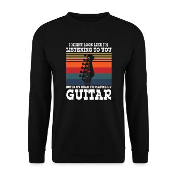 Guitare électrique Guitariste Guitare acoustique Musicien - Sweat-shirt Unisexe - noir - Devant - Alina (178cm) & Michal (187cm)