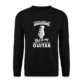 Guitare électrique Guitariste Guitare acoustique Musicien - Sweat-shirt Unisexe - noir - Devant - Alina (178cm) & Michal (187cm)