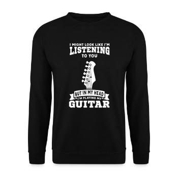 Guitare électrique Guitariste Guitare acoustique Musicien - Sweat-shirt Unisexe - noir - Devant - Alina (178cm) & Michal (187cm)