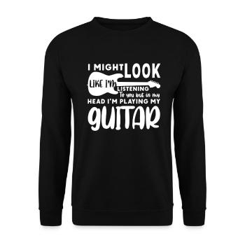 Guitare électrique Guitariste Guitare acoustique Musicien - Sweat-shirt Unisexe - noir - Devant - Alina (178cm) & Michal (187cm)